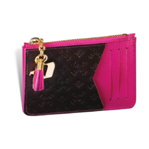Crno-roze kožna futrola sa zlatnim lancem i kićankom