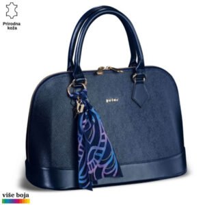 Elegantna tamnoplava kožna torba sa brendom Princ Leather