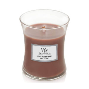 Smeđa sveća u staklenoj čaši sa duplim fitiljem