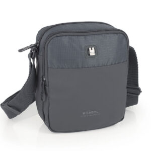 Siva torbica brenda Gabol sa podesivim kaišem.