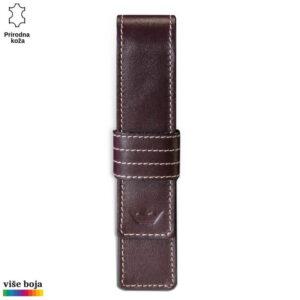 FUTROLA ZA JEDNU OLOVKU 3 Futrola za olovku, od kože sa belim koncem, braon boja