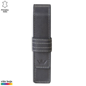 FUTROLA ZA JEDNU OLOVKU 11 Crna futrola od prirodne kože sa belim šavovima