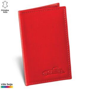 ETUI ZA KARTICE MINI 4 Crveni kožni novčanik sa reljefom automobila