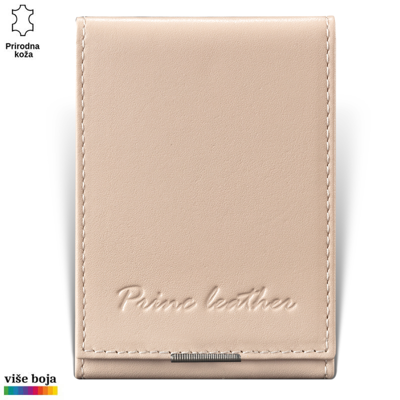 307bez (1) Bež novčanik od prirodne kože sa utisnutim logotipom Princ Leather.