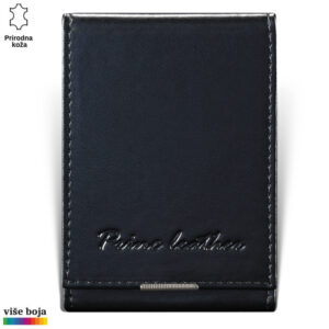 ETUI ZA KARTICE 4 Crni kožni novčanik Princ Leather sa ugraviranim logom