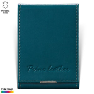 ETUI ZA KARTICE 16 Tamnozeleni kožni novčanik od prirodne kože sa ugraviranim logom Princ Leather
