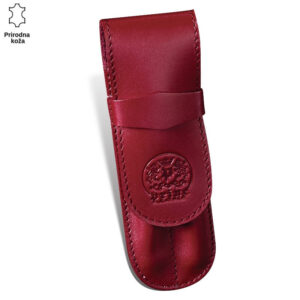 Crvena futrola od prirodne kože sa logom Princ Leather.