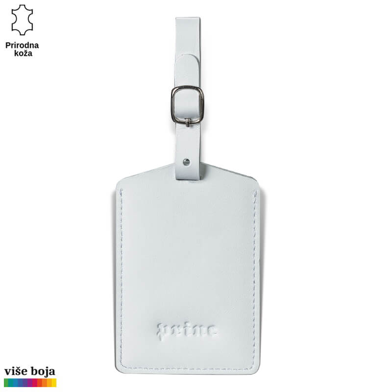 314bela Princ Leather svetloplava kožna priveska kartica sa natpisom.