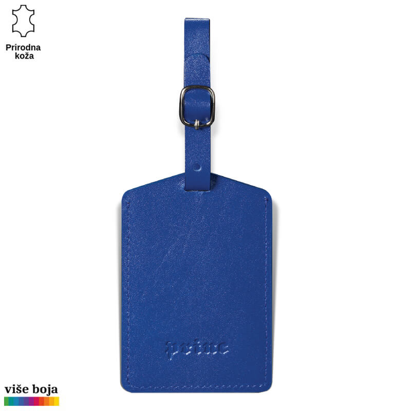 314plava Plava kožna etiketa za prtljag sa logotipom Princ Leather