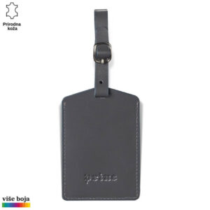 IDENTIFIKACIJA ZA TORBE 13 Kožni privesak za prtljag u sivoj boji sa rečju "Princ" utisnutom na prednjoj strani. Brend Princ Leather.