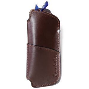 Kožna futrola za naočare marke Princ Leather sa vidljivim šavovima i džepom