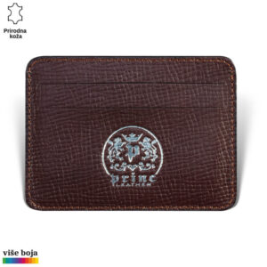 Etui za kartice u kog staju 4 kartice, braon koza rebrasta