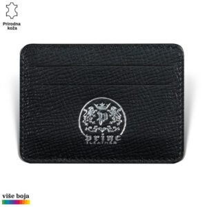Etui za kartice u kog staju 4 kartice, crne boje, rebrasta koza