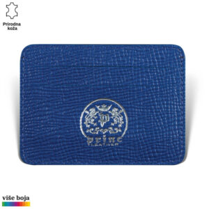 Etui za kartice u kog staju 4 kartice, plave rebreste koze