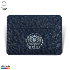 Etui za kartice u kog staju 4 kartice, teget boje rebraste koze