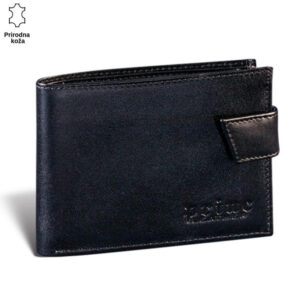 MUŠKI NOVČANIK ALFA II 4 Crni kožni novčanik sa utisnutim logom Princ Leather.