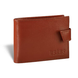 MUŠKI NOVČANIK ALFA II 7 Smeđi kožni novčanik sa logotipom Princ Leather urezanim u donjem desnom uglu.