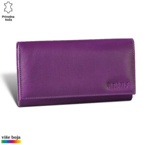 ŽENSKI KOŽNI NOVČANIK ALFA 7 Ljubičasta kožna tašna marke Princ Leather