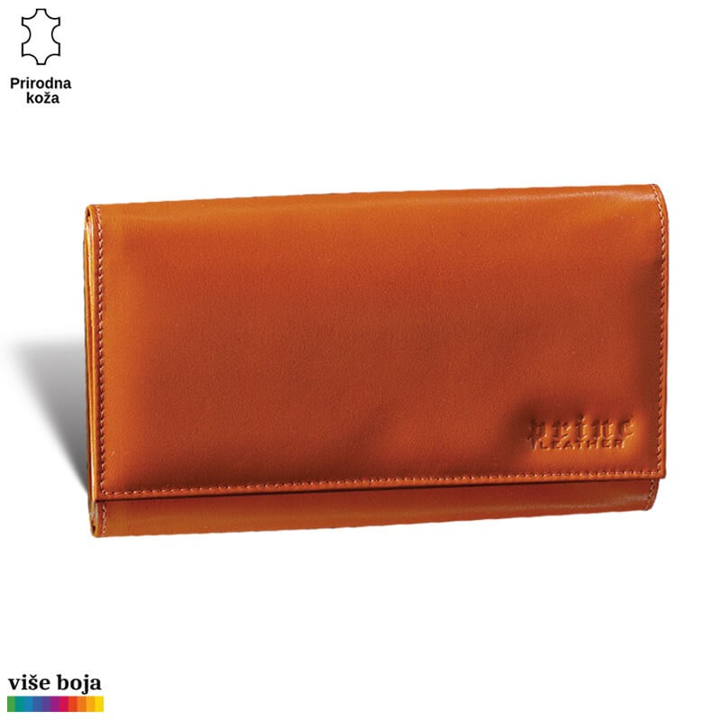 326narandzasta Novčanik od prirodne kože smeđe boje