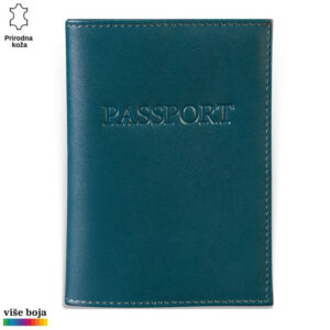 Futrola za pasos petrol boje, kozna