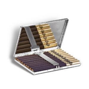 Otvorena metalna futrola sa cigaretama