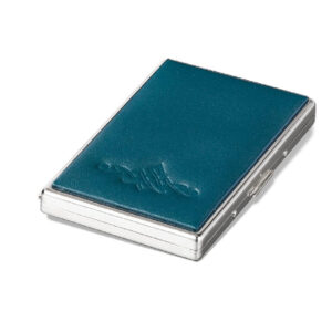 Tamno plavi kožni etui sa reljefnim uzorkom