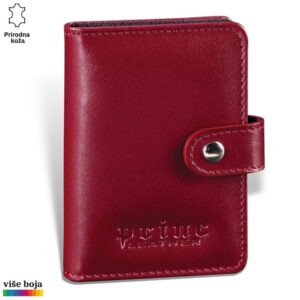 ETUI HARMONIKA 3 Crveni kožni novčanik sa utisnutim logom Princ Leather
