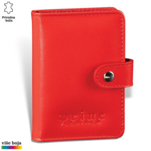 ETUI HARMONIKA 6 Crveni kožni novčanik sa metalnim dugmetom. Brend: Princ Leather.