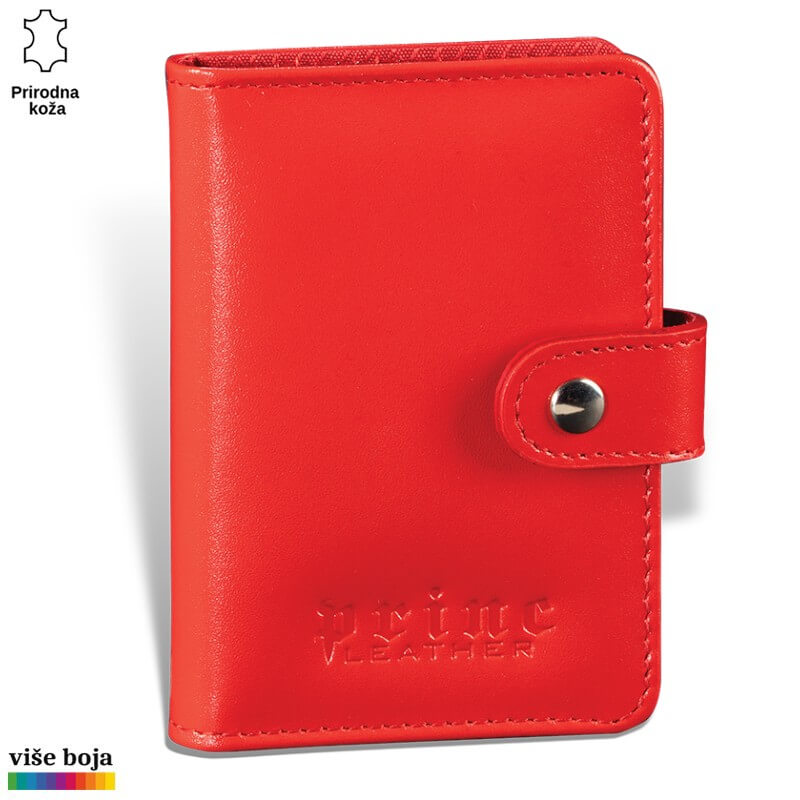 349crvena Crveni kožni novčanik sa metalnim dugmetom. Brend: Princ Leather.