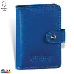 ETUI HARMONIKA 10 Plavi kožni novčanik sa zatvaračem na dugme