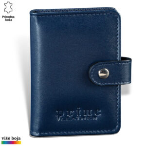 ETUI HARMONIKA 13 Tamno plavi kožni novčanik sa dugmetom