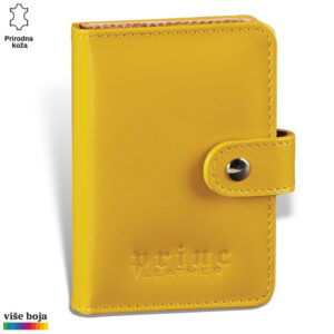 ETUI HARMONIKA 16 Žuti kožni novčanik Princ Leather sa dugmetom za zatvaranje.