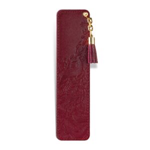 OBELEŽIVAČ ZA KNJIGE 2 Elegantna bordo kožna knjiga Princ Leather sa zlatnim resicama.