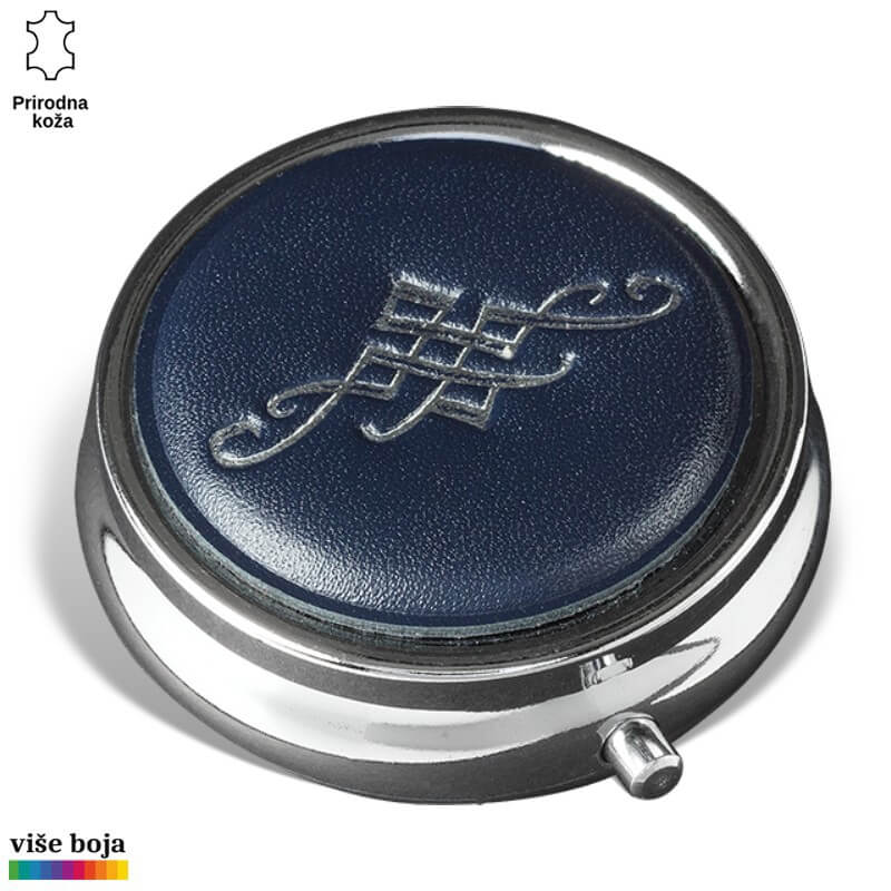 355teget Kožni plavi držač kaiša Princ Leather sa ukrasnim prstenom.