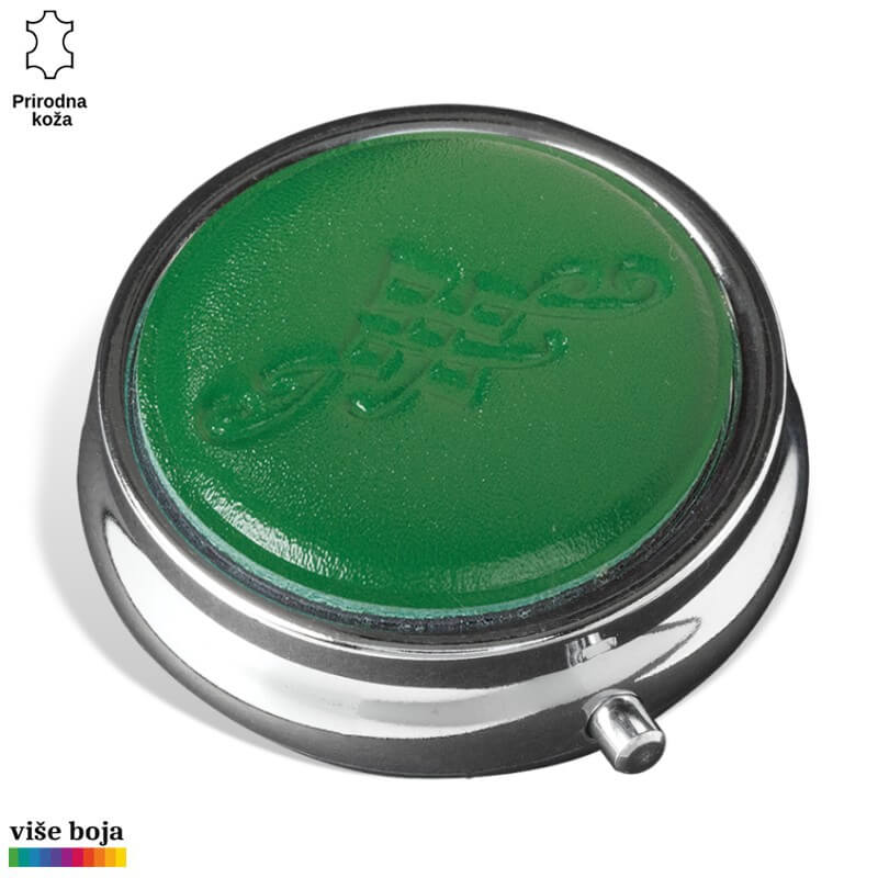 355zelena Zeleni kožni gumb sa utisnutim dekorativnim uzorkom