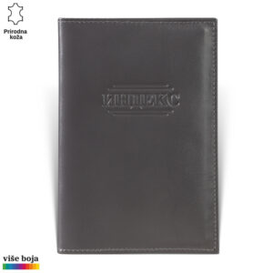 Crna kožna futrola za indeks sa utisnutim nazivom na naslovnoj strani