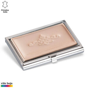 HOLDER ZA VIZIT KARTE 3 Kožna futrola sa dekorativnim vezom u svetloj nijansi