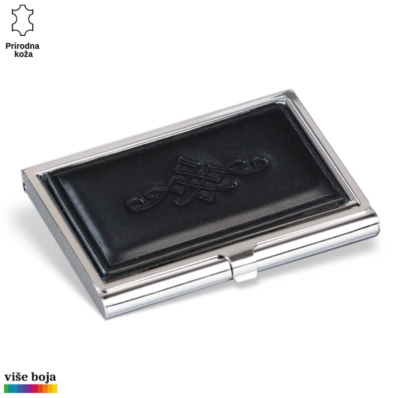364crna Elegantna futrola za vizit karte od prirodne kože