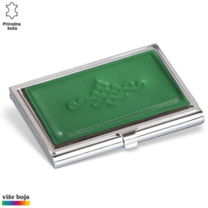 HOLDER ZA VIZIT KARTE 16 Zelena kožna futrola sa utisnutim ornamentom