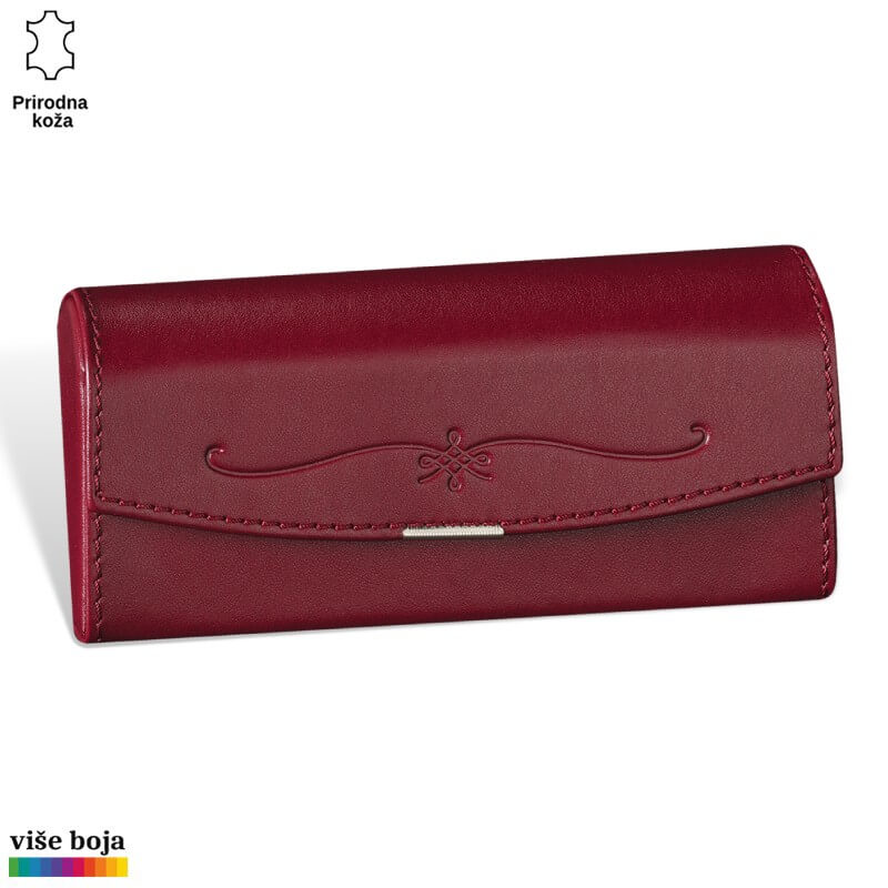 370bordo Elegantni ženski kožni novčanik u crvenoj boji