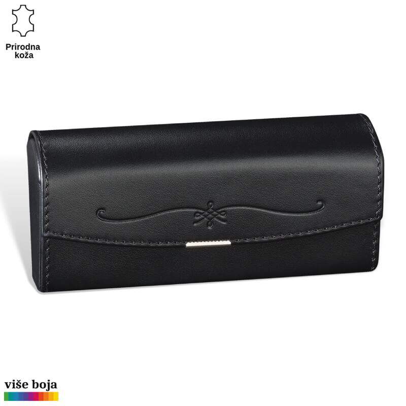 370crna Kutija za naočare od crne kože brenda Princ Leather