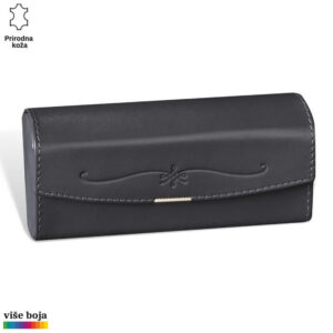FUTROLA ZA NAOČARE TVRDA 12 Crna futrola za naočare od prave kože