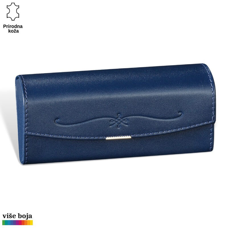 370teget Tamno plavi kožni etui Princ Leather