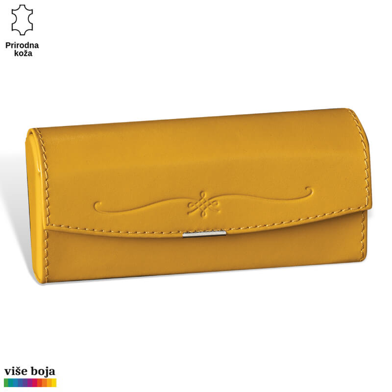 370zute Žuti kožni futrola za naočare brenda Princ Leather