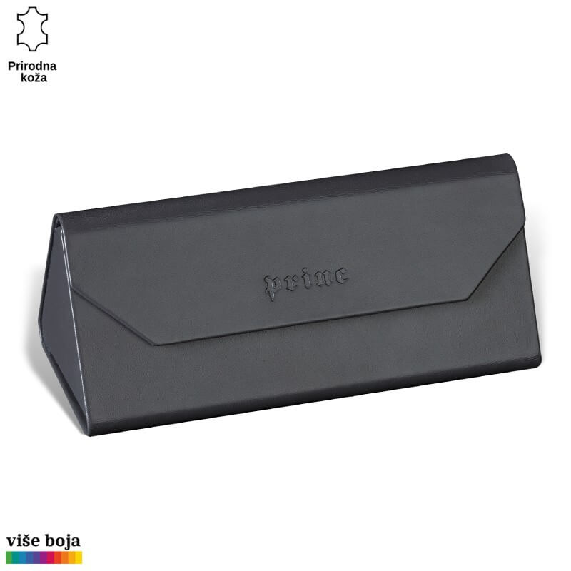 371siva Crna kožna futrola za naočare sa logotipom Princ Leather