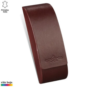 Braon kožni kaiš Princ Leather sa ukrasnim motivom u gornjem delu.