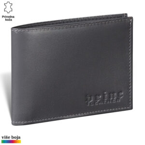 Tamnosivi kožni novčanik brenda Princ Leather napravljen od prirodne kože.