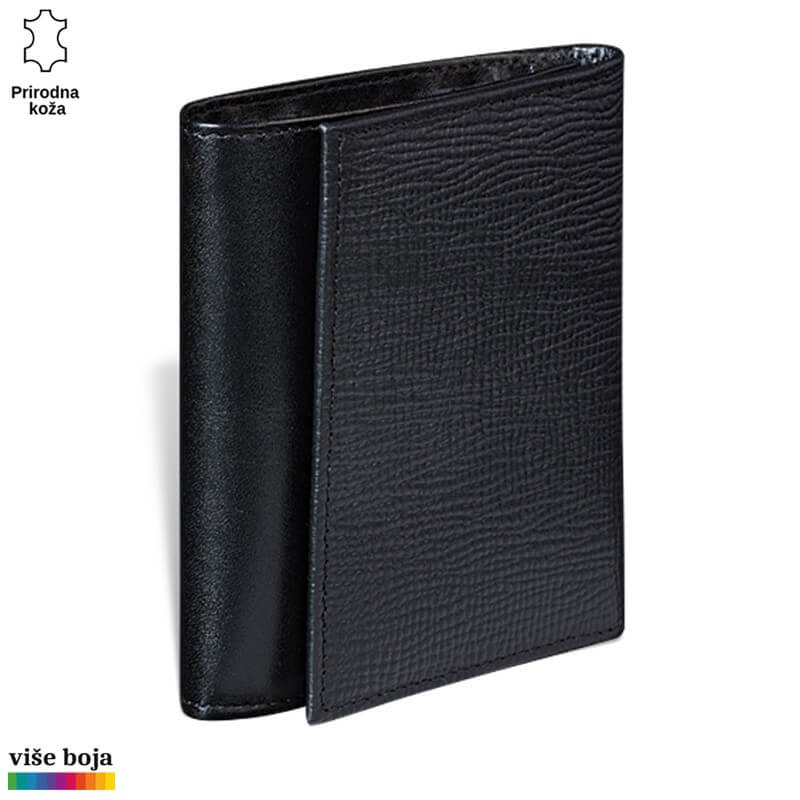 388crnar Crni kožni novčanik Princ Leather od prirodne kože