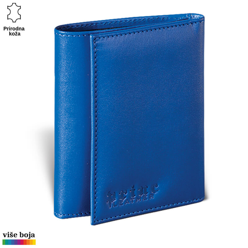 388plava Plavi kožni novčanik Princ Leather od prirodne kože.