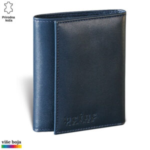 ŽENSKI KOŽNI NOVČANIK BETA 10 Tamno plavi kožni novčanik Princ Leather sa utisnutim logom. Napravljen od prirodne kože
